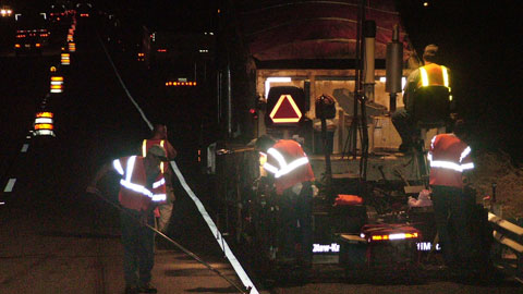 I-55 Shoulders Night Paving